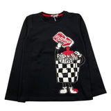 EMC shirt girocollo tinta unita con stampa in contrasto Nero per Bambino BX2307 NERO EMC 