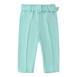 Sarabanda Pantalone Tinta Unita con Cintura per Bambina 0B320 VERDE ACQUA SARABANDA 