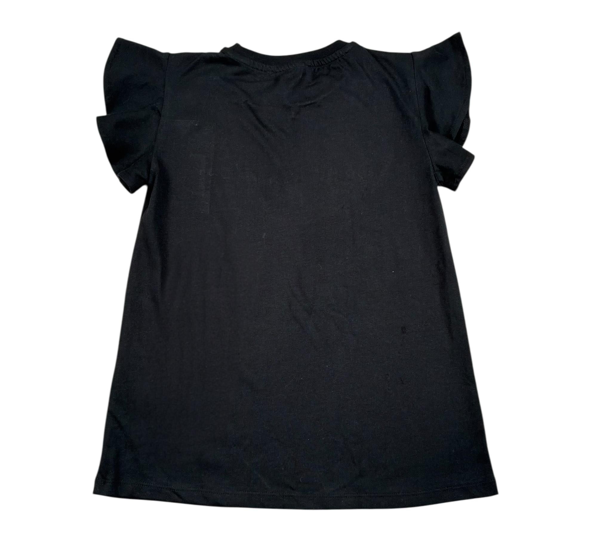 John Richmond T-Shirt Girocollo Tinta Unita con Logo per Bambina RGP26024TS NERO JOHN RICHMOND 