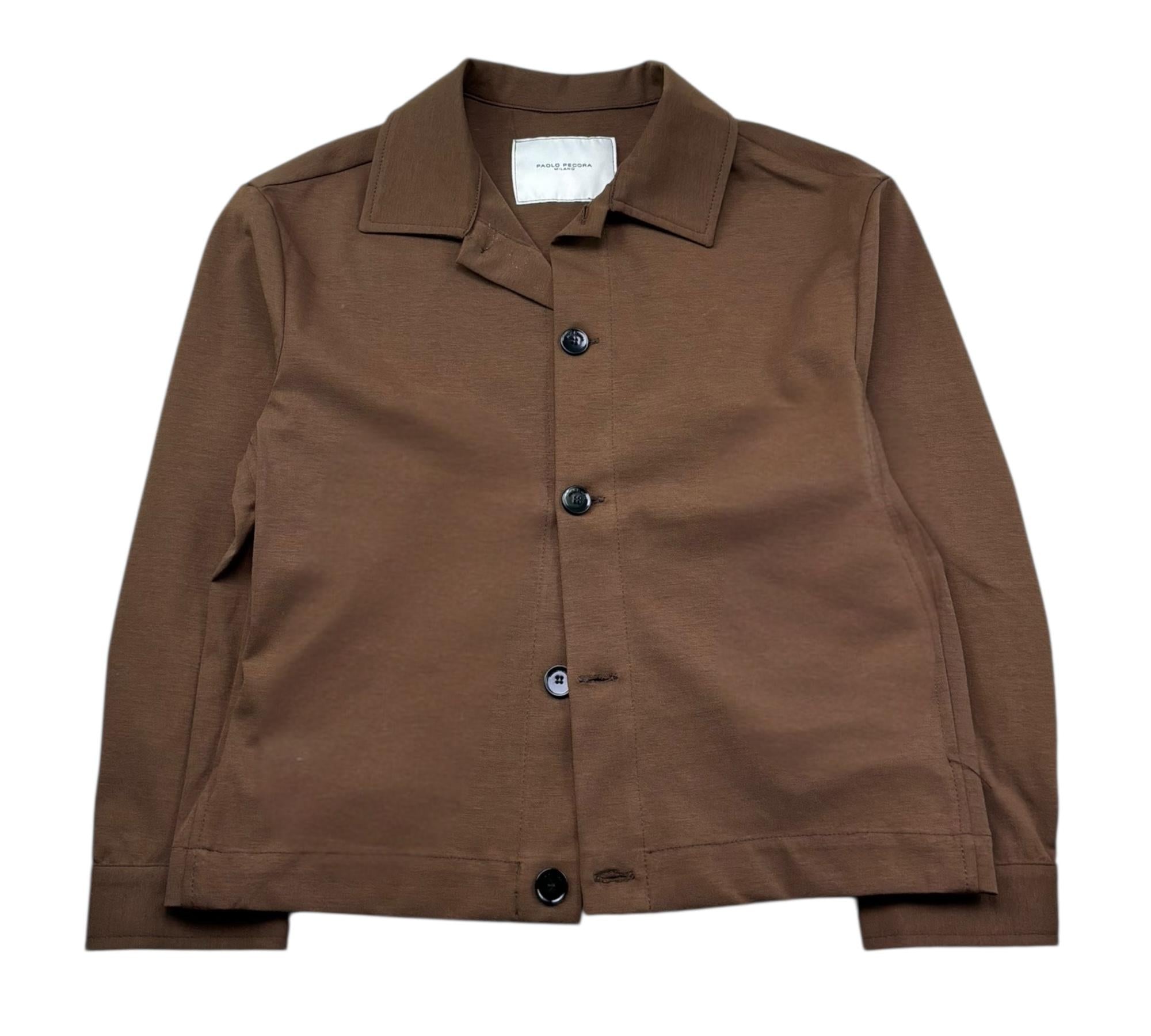 Paolo Pecora Camicia Manica Lunga Tinta Unita per Bambino PP4182 MARRONE PAOLO PECORA 