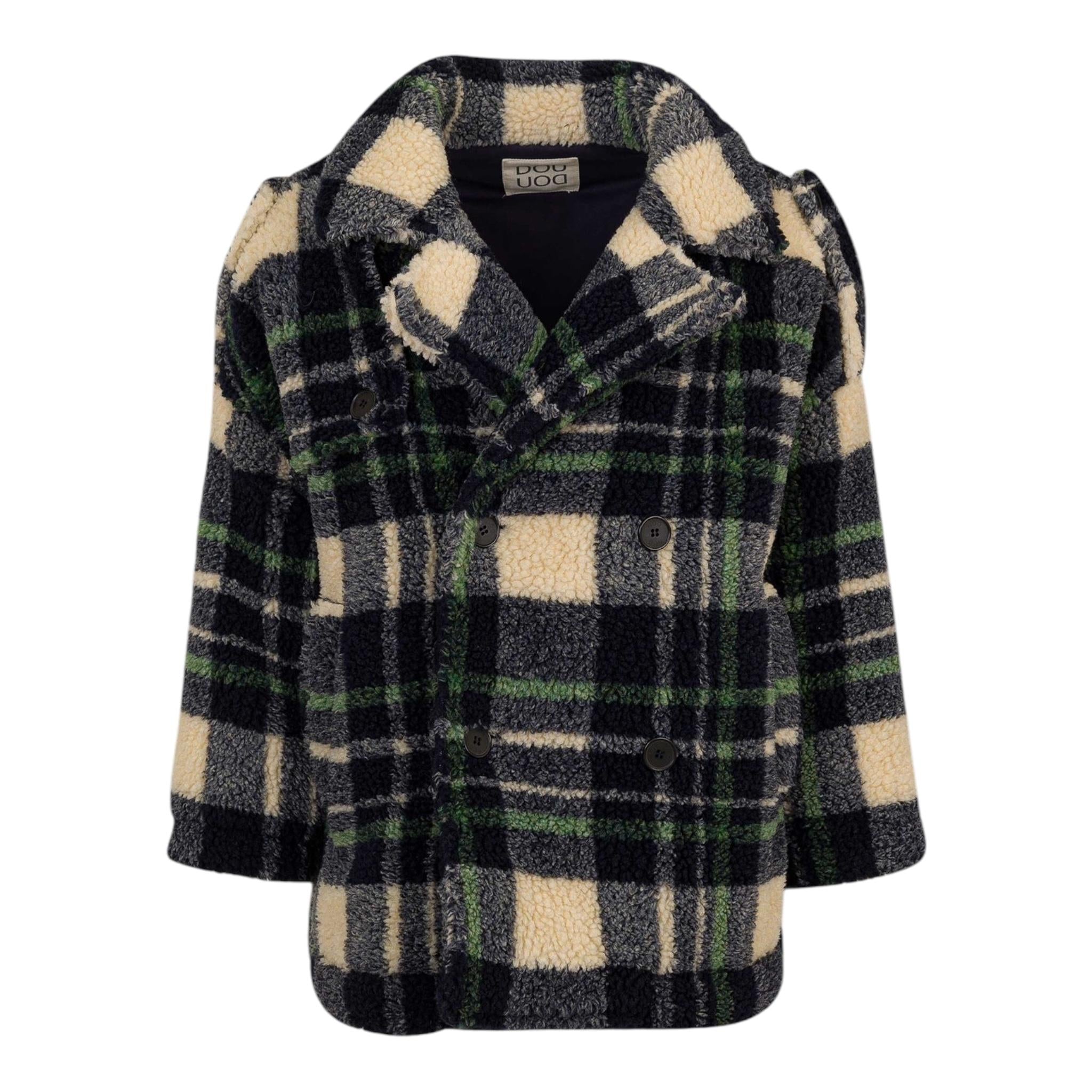 DOU DOU cappotto stampa fantaisa quadri Blu per Bambino DV2P70 BLU DOU DOU 