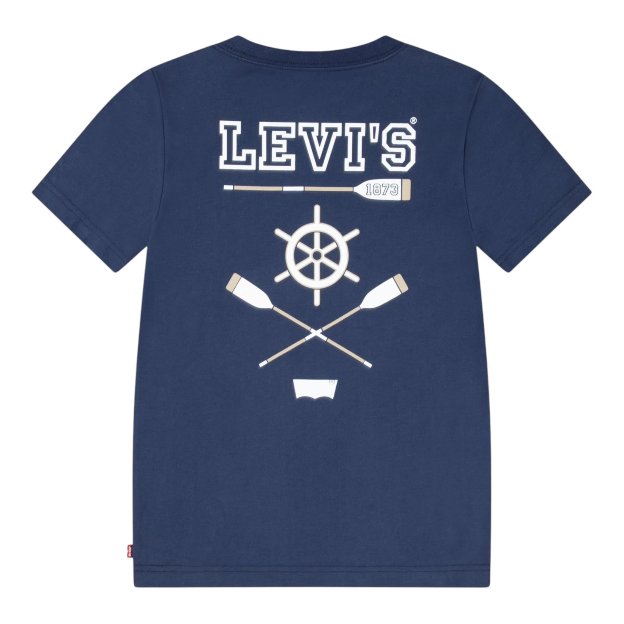 Levi'S T.Shirt Girocollo tinta unita con Stampa Blu per Bambino 9EM280 BLU LEVI'S 