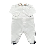 Marlu' Tutina Tinta Unita con Fantasia A Righe per Neonato ES5514 BIANCO MARLU' 