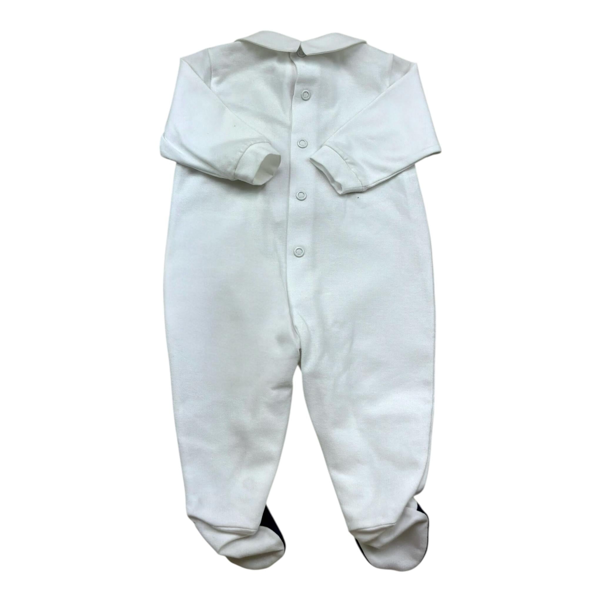 I Delfi Tutina Manica Lunga Tinta Unitacon Profili In Contrasto per Neonato 25P5310 BIANCO I DELFI 