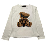 FUN & FUN shirt girocollo tinta unita con orso Bianco per Bambina FBTS00220 BIANCO FUN & FUN 