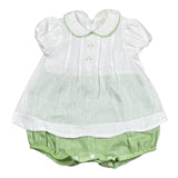 Bimbalo' Pagliaccetto Bicolore con Colletto per Neonata 7568 BIANCO/VERDE BIMBALO' 