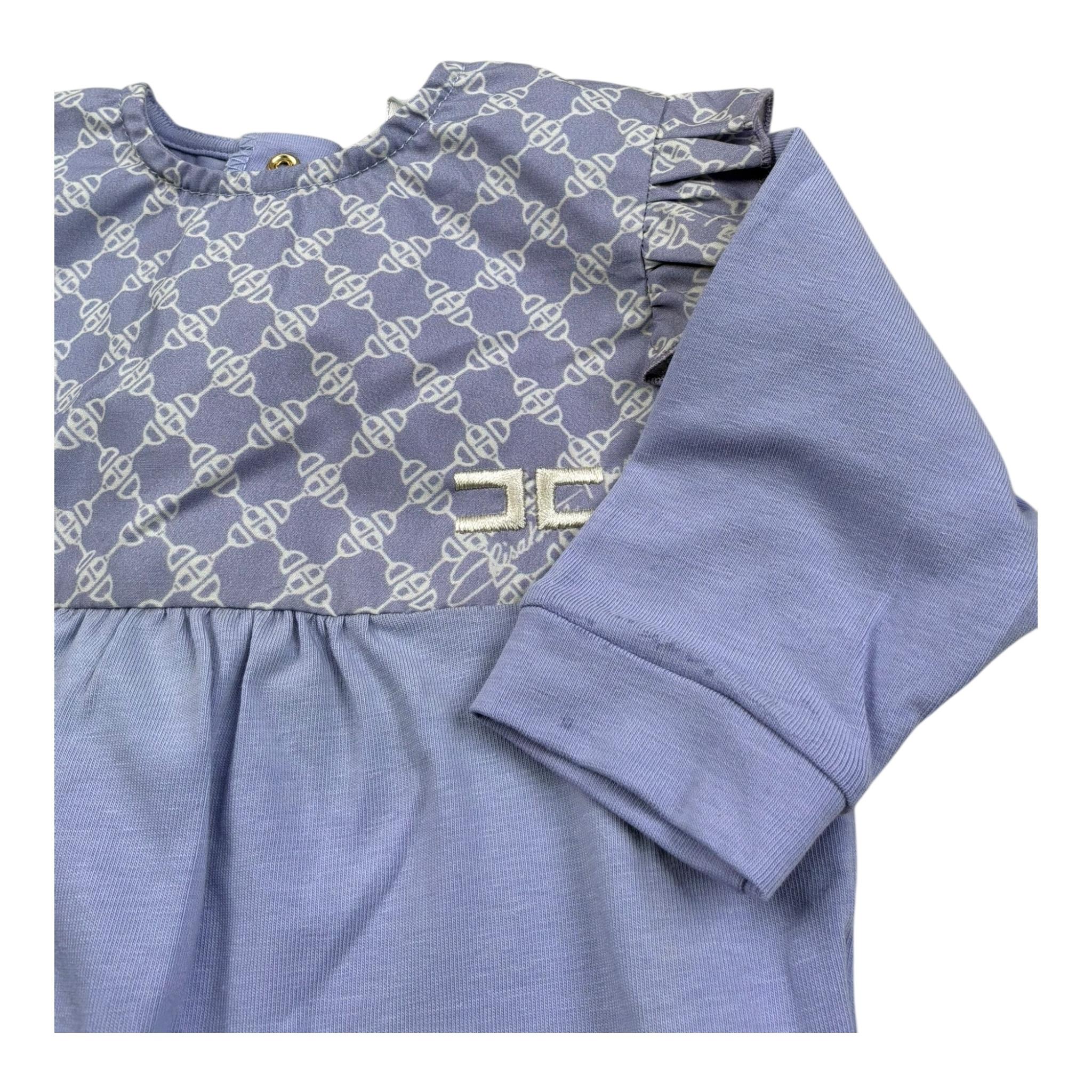 Elisabetta Franchi Tutina Manica Lunga Tinta Unita con Stampe per Neonata ENTU51 LILLA ELISABETTA FRANCHI 