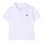 Calvin Klein Polo Mezza Manica Tinta Unita con Logo per Neonato IB0IB00170 BIANCO CALVIN KLEIN 