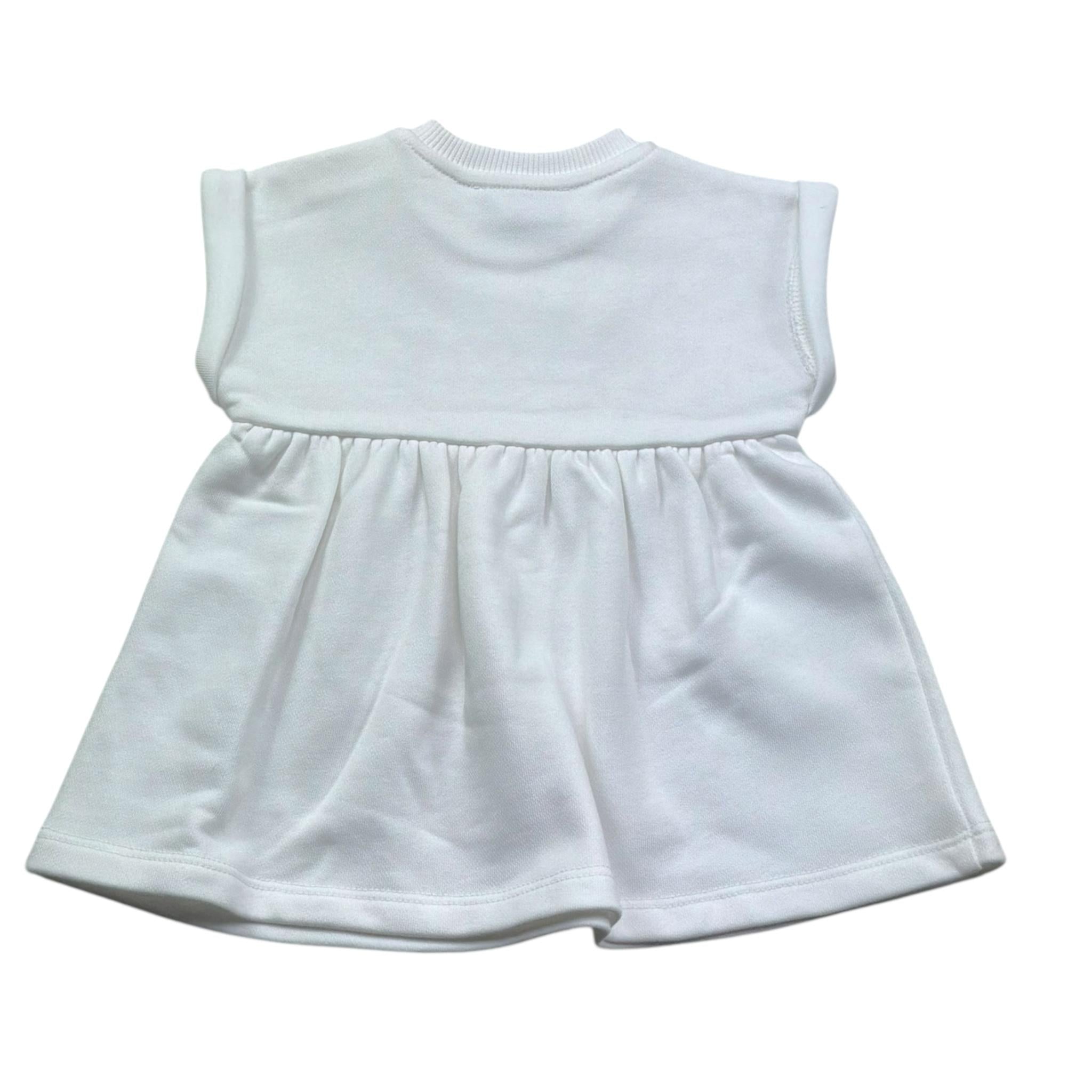 Moschino Abito Girocollo Tinta Unita con Stampa per Neonata MDV0DF BIANCO MOSCHINO 