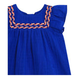 Carre'Ment Beau Camicia Giromanica Tinta Unita Blu Per Neonata