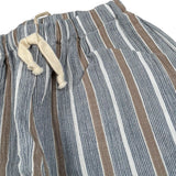 Petit Indi Pantalone Tinta Unita con Fantasia A Righe per Bambino SS25BK8229X BLU PETIT INDI 