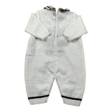 Marlu' Tutina Manica Lunga Tinta Unita con Ricami per Neonato EB5510 BIANCO MARLU' 