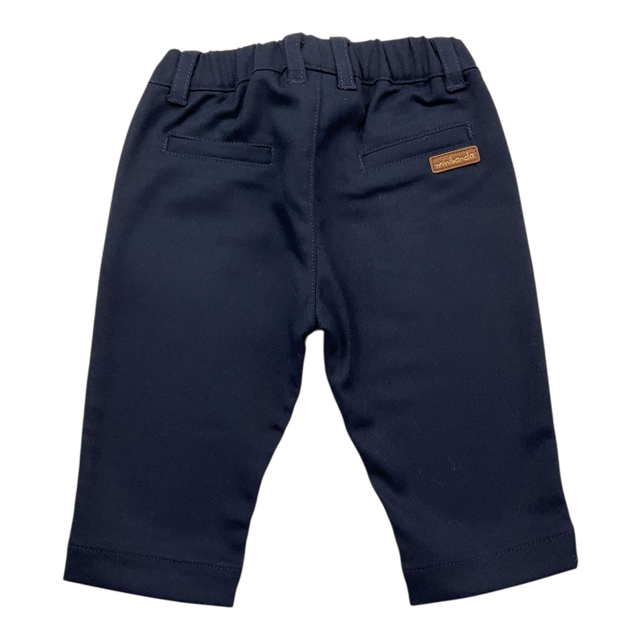 MINI BANDA pantalone tinta unita con elastico in vita Blu per Neonato 3A622 BLU MINI BANDA 