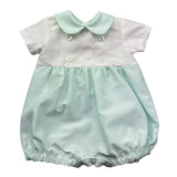 Le Bebe Pagliaccetto Mezza Manica Bicolore per Neonato LBB5421 BIANCO/VERDE ACQUA LE BEBE 