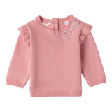 MINI BANDA maglia tinta unita con fiocco girocollo Rosa per Neonata A744 ROSA MINI BANDA 