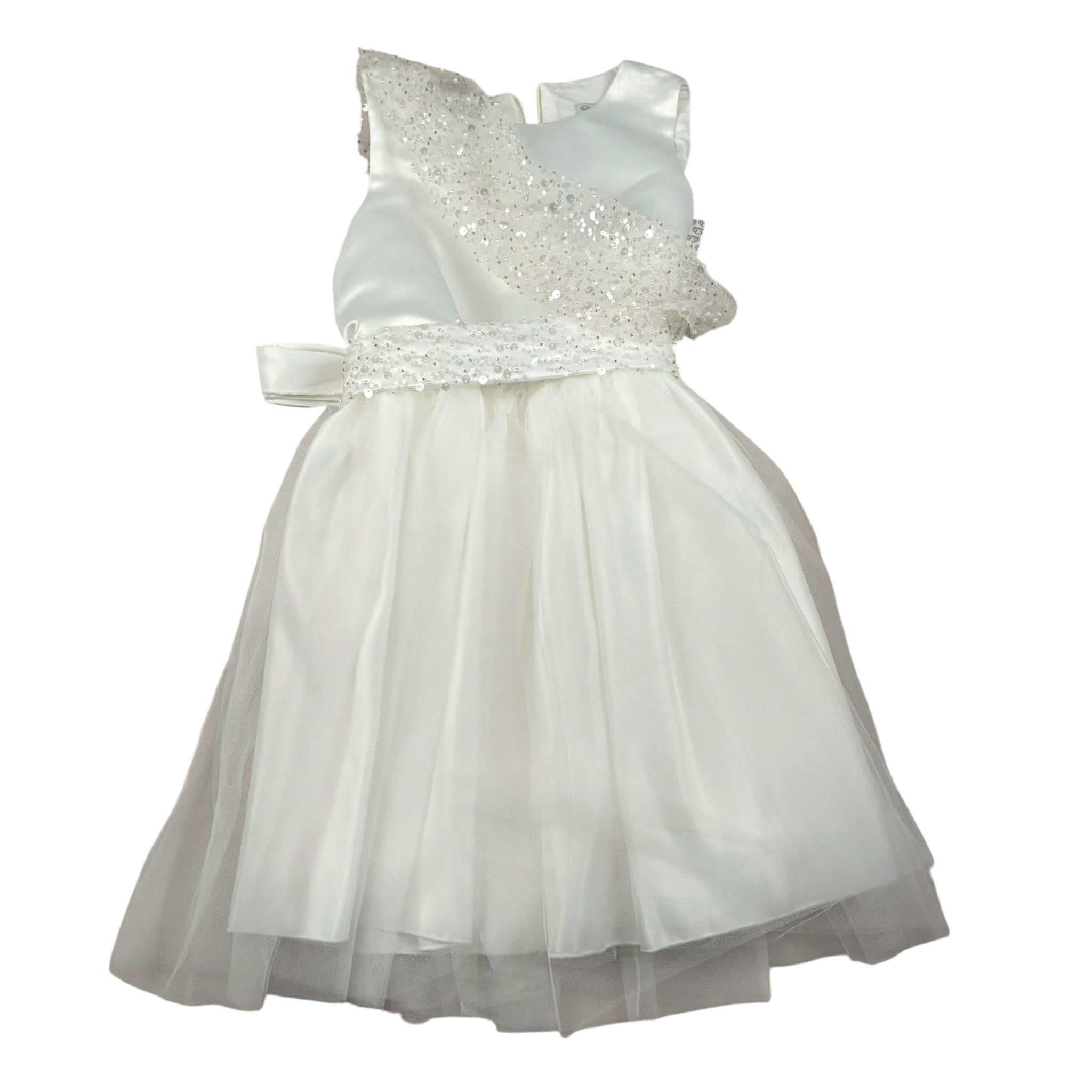 Magnifica Lulu Abito Cerimonia Giromanica Tinta Unita per Bambina ANITA BIANCO MAGNIFICA LULU 