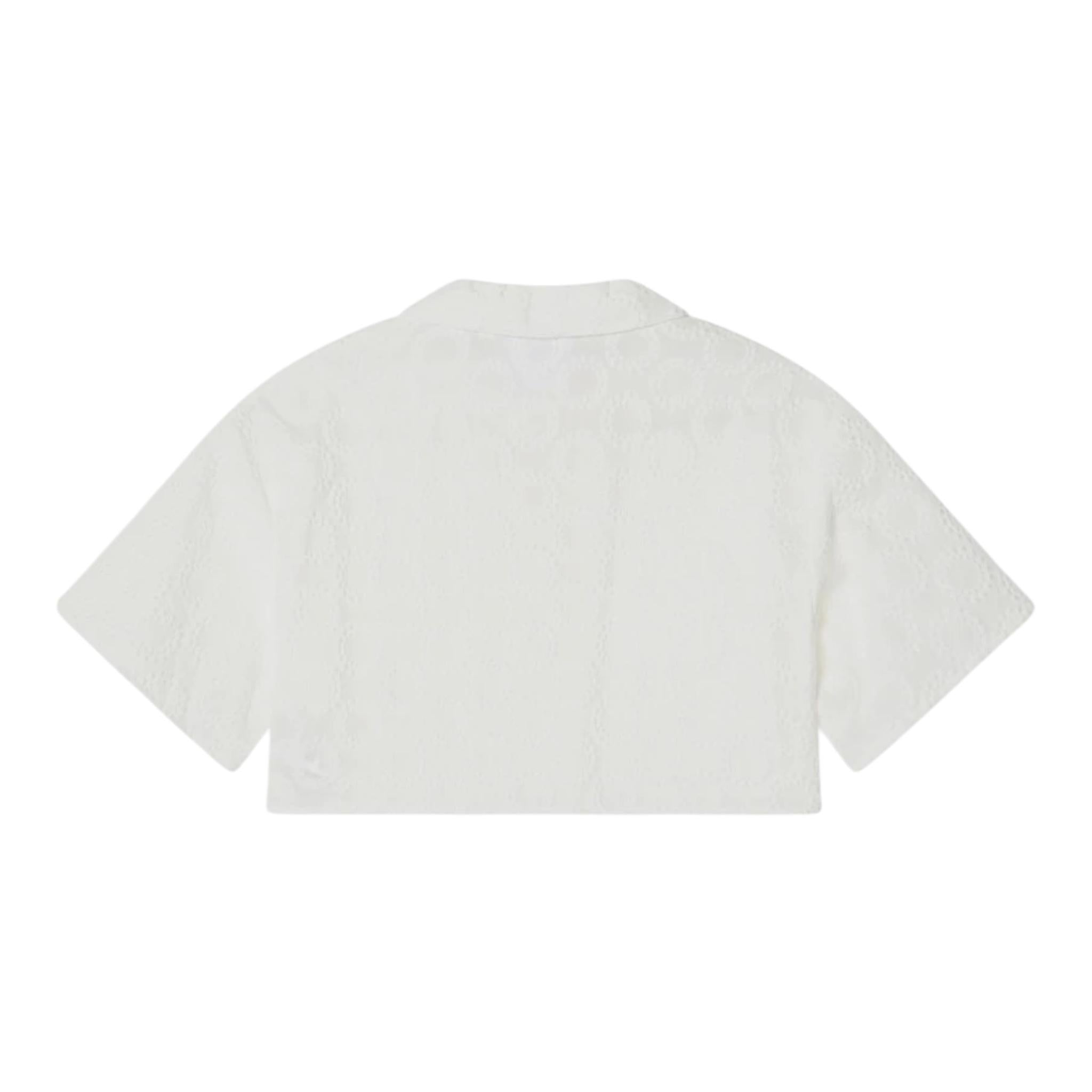 Dou Dou Camicia Tinta Unita Modello Crop per Bambina DW5A40 BIANCO DOU DOU 