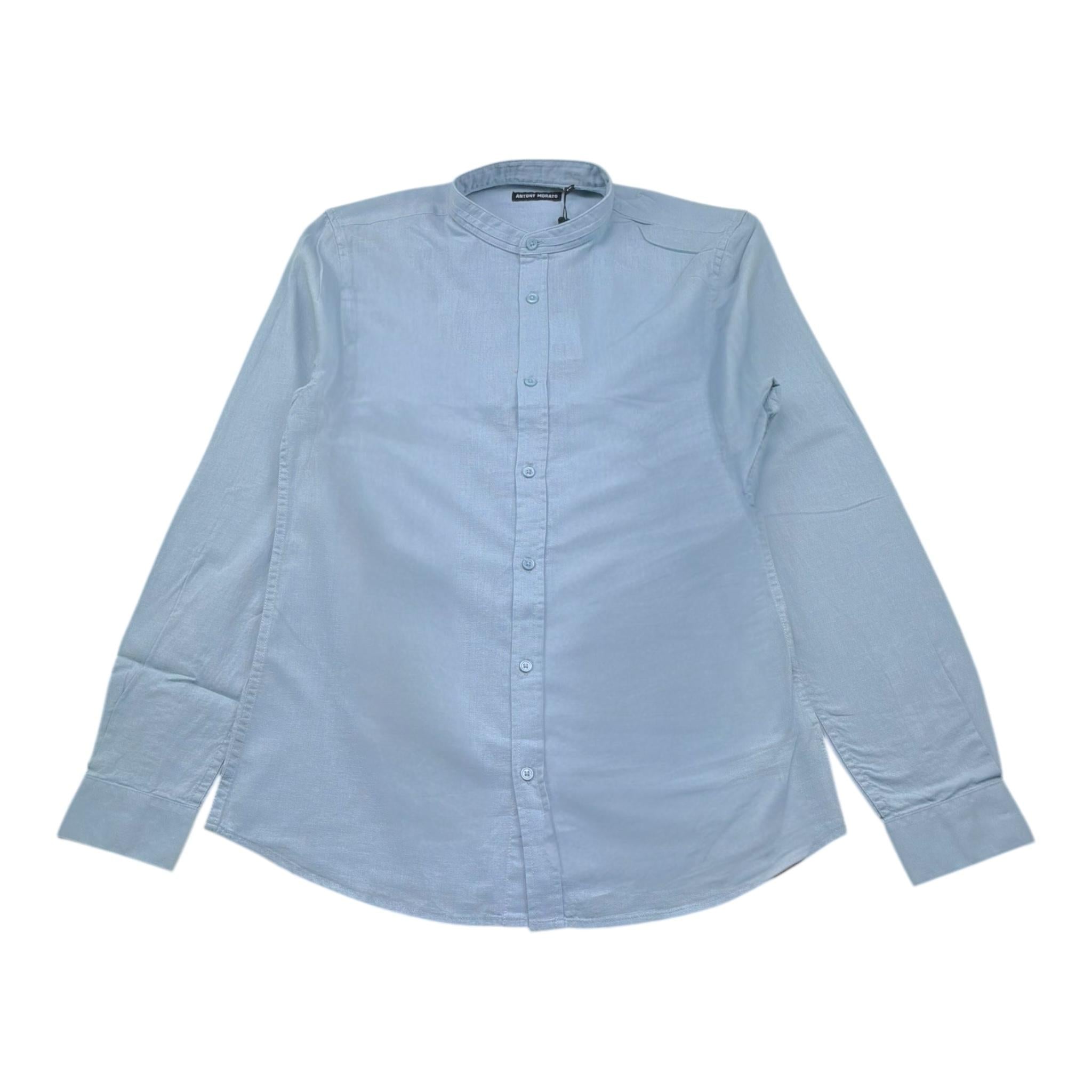 Antony Morato Camicia Tinta Unita Manica Lunga per Bambino MKSS00079 AZZURRO ANTONY MORATO 