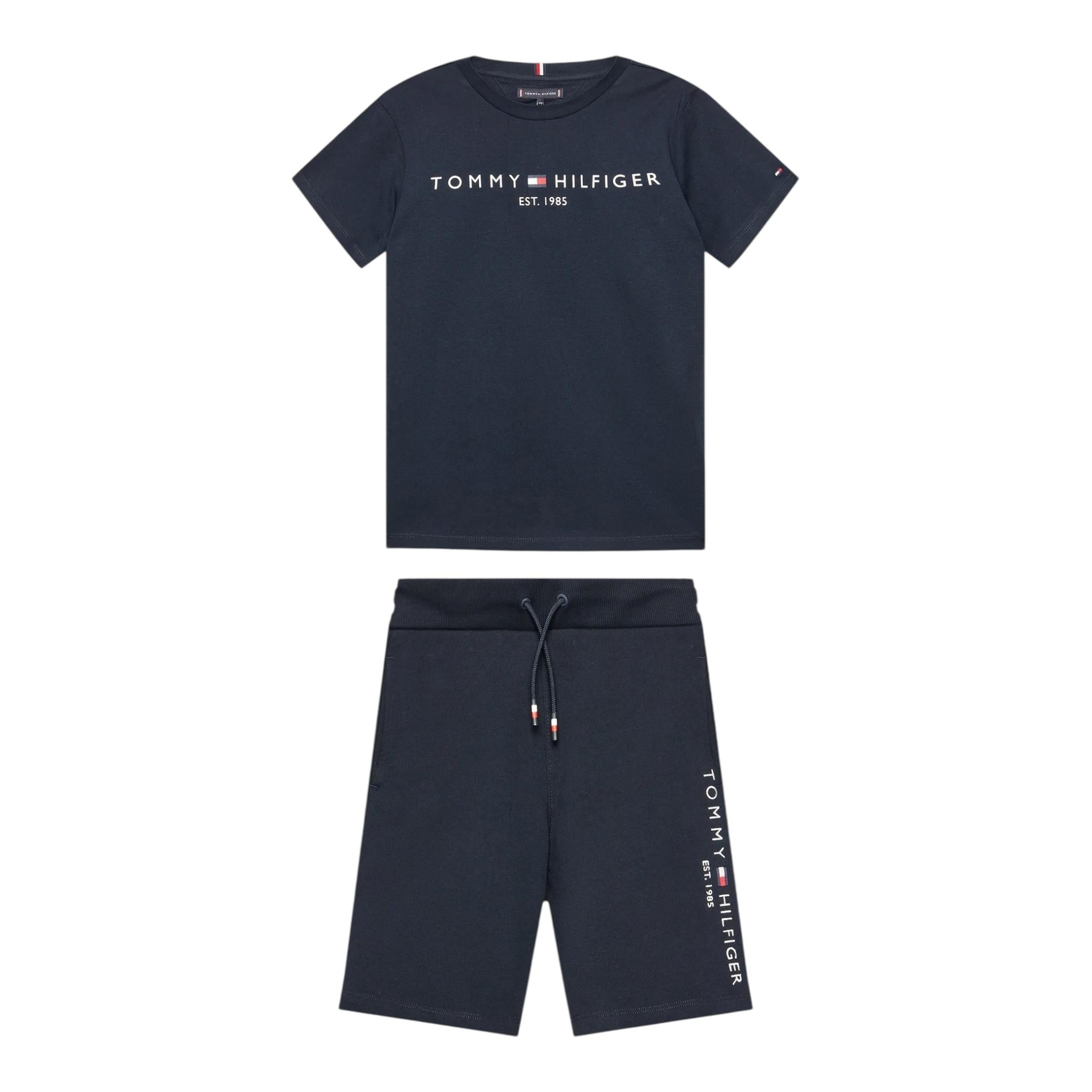 Tommy Hilfiger Completo 2 Pezzi T-Shirt-Bermuda per Bambino KB0KB08829 BLU TOMMY HILFIGER 