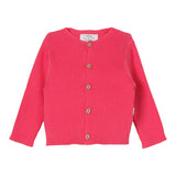 Teddy E Minou Cardigan Tinta Unita Con Bottoni Fragola Per Neonata