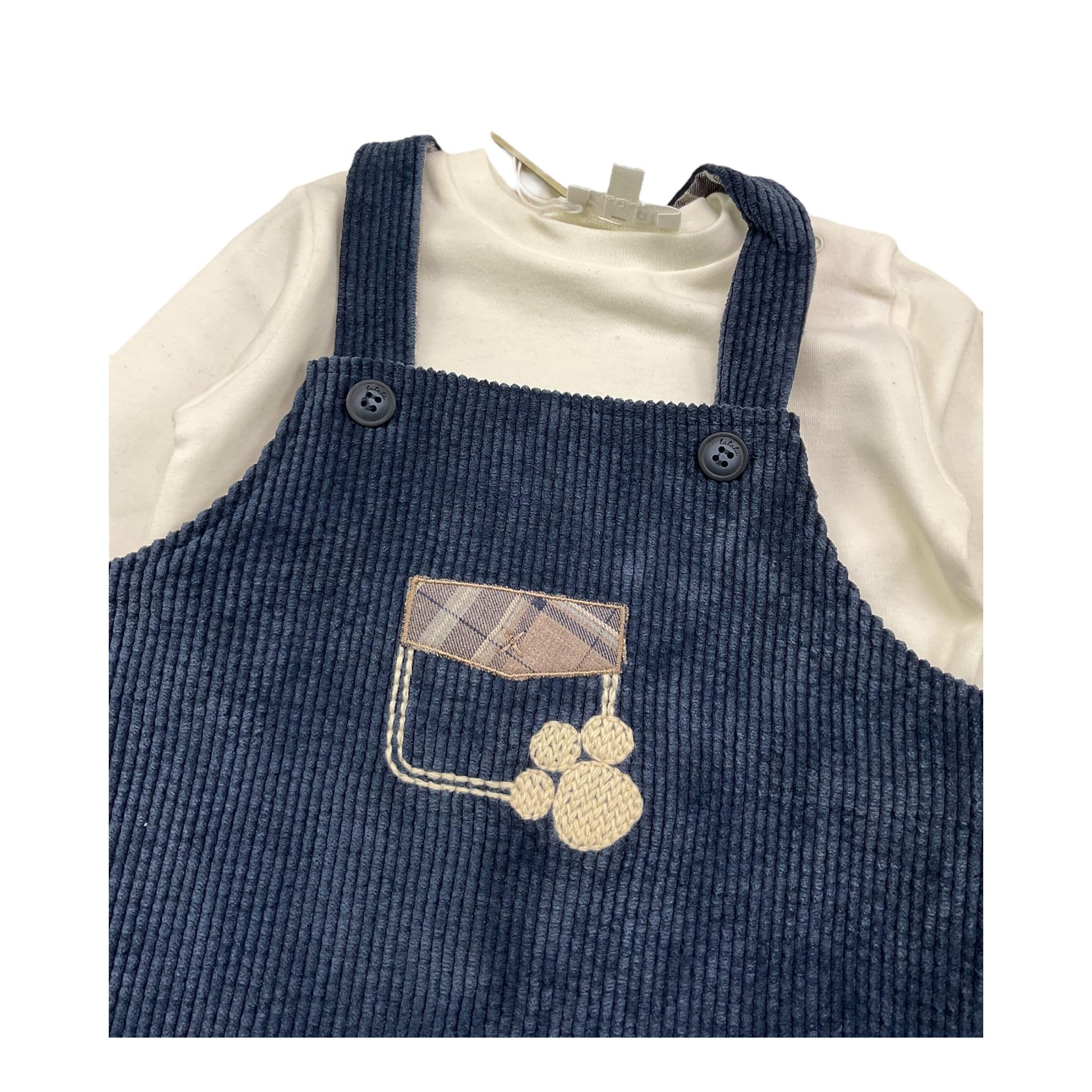 LALALU' completo 2 pezzi shirt-salopette Blu per Neonato SLTL3N BLU LALALU' 