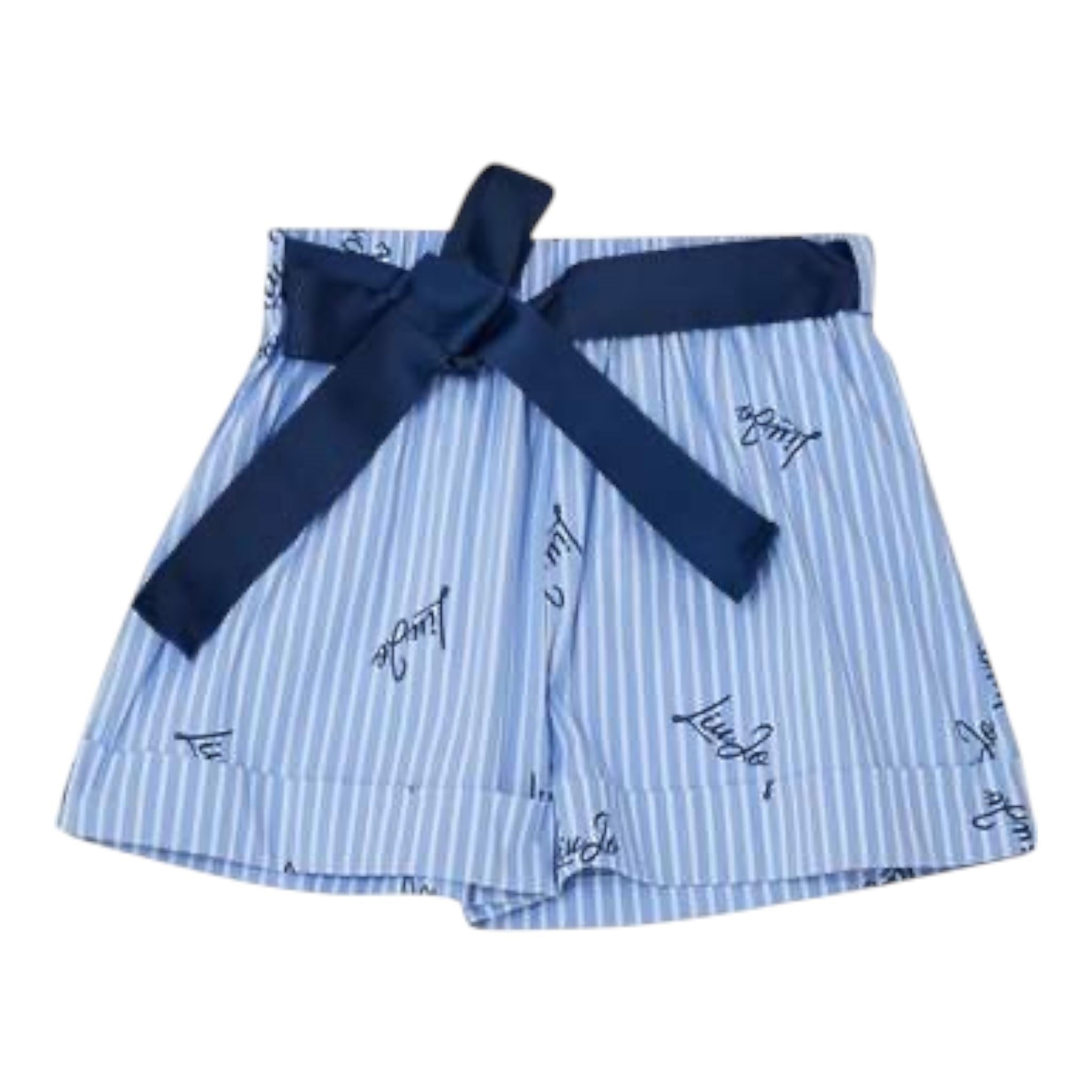 Liu Jo Short Tinta Unita con Fantasia A Righe per Bambina KA5051 AZZURRO LIU JO 