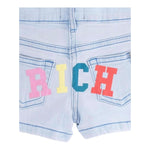 John Richmond Short In Denim Tinta Unita con Logo per Neonata RIP25031SHXN AZZURRO JOHN RICHMOND 