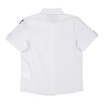 Dropseason2 Camicia Mezza Manica Tinta Unita con Logo per Bambino K048 BIANCO DROPSEASON2 