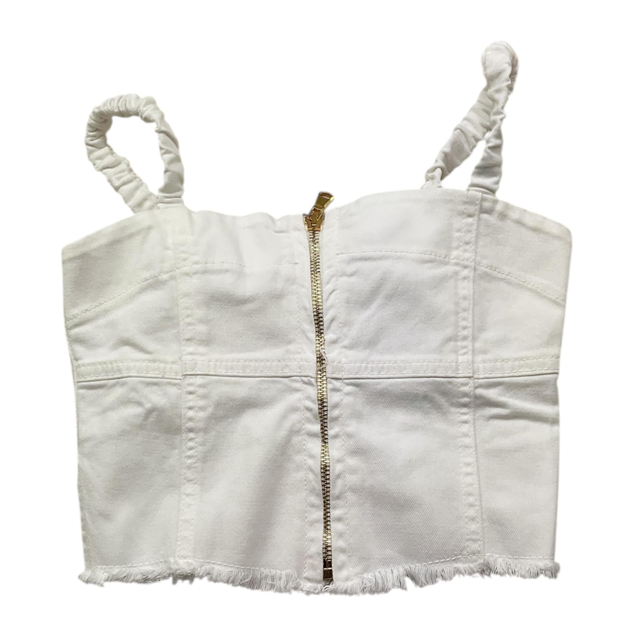 Lu Lu By Miss Grant Top Tinta Unita con Zip per Bambina LL3390 BIANCO LU LU BY MISS GRANT 