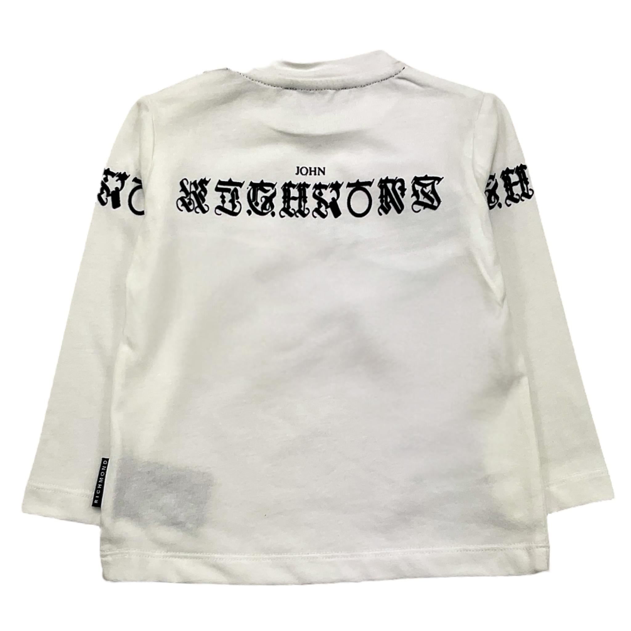 JOHN RICHMOND shirt girocollo tinta unita con stampa in contrasto Bianco per Neonato RIA25098TS BIANCO JOHN RICHMOND 
