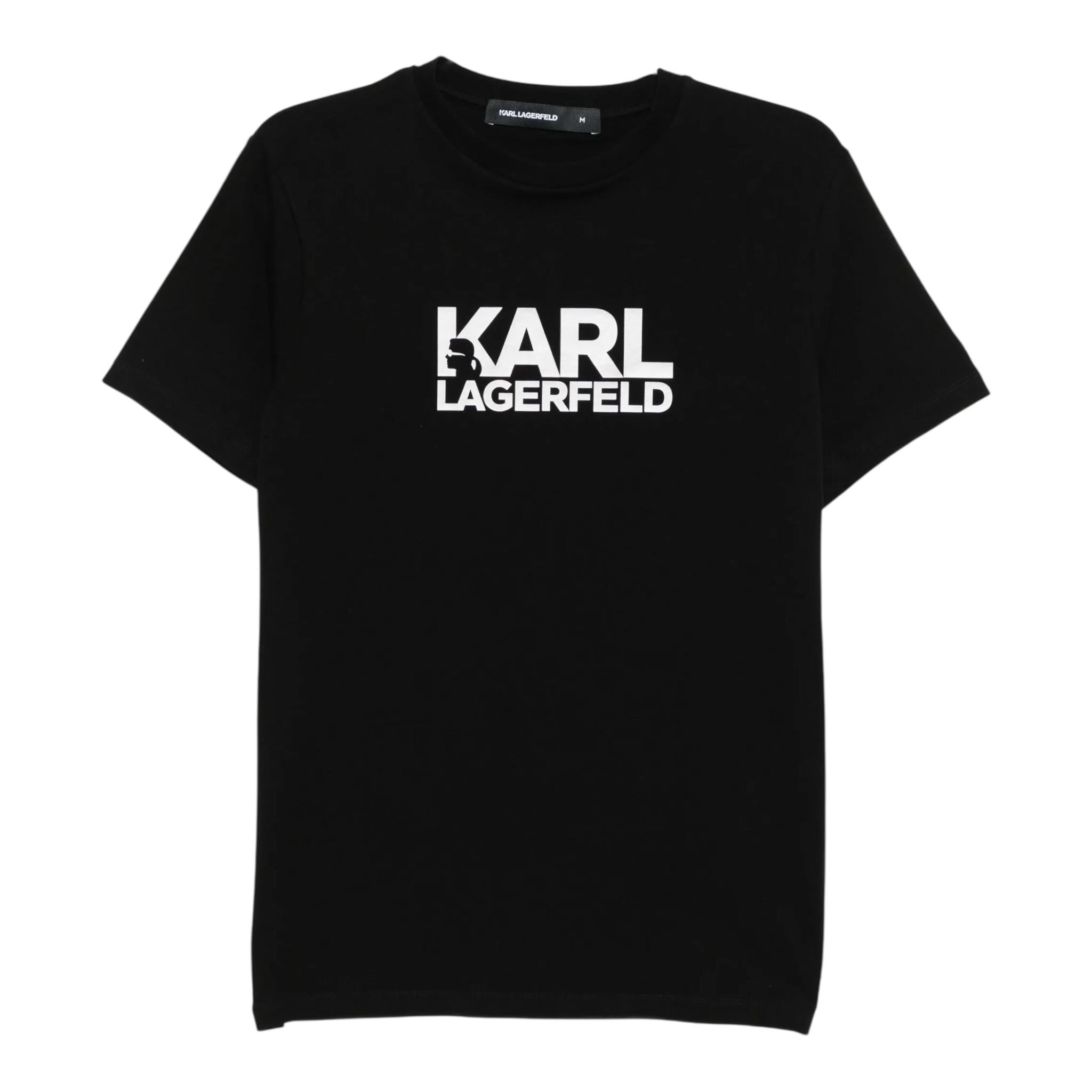 Karl Lagerfeld T-Shirt Girocollo Tinta Unita con Logo per Neonato Z30435N NERO KARL LAGERFELD 