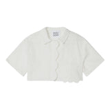 Dou Dou Camicia Tinta Unita Modello Crop per Bambina DW5A40 BIANCO DOU DOU 