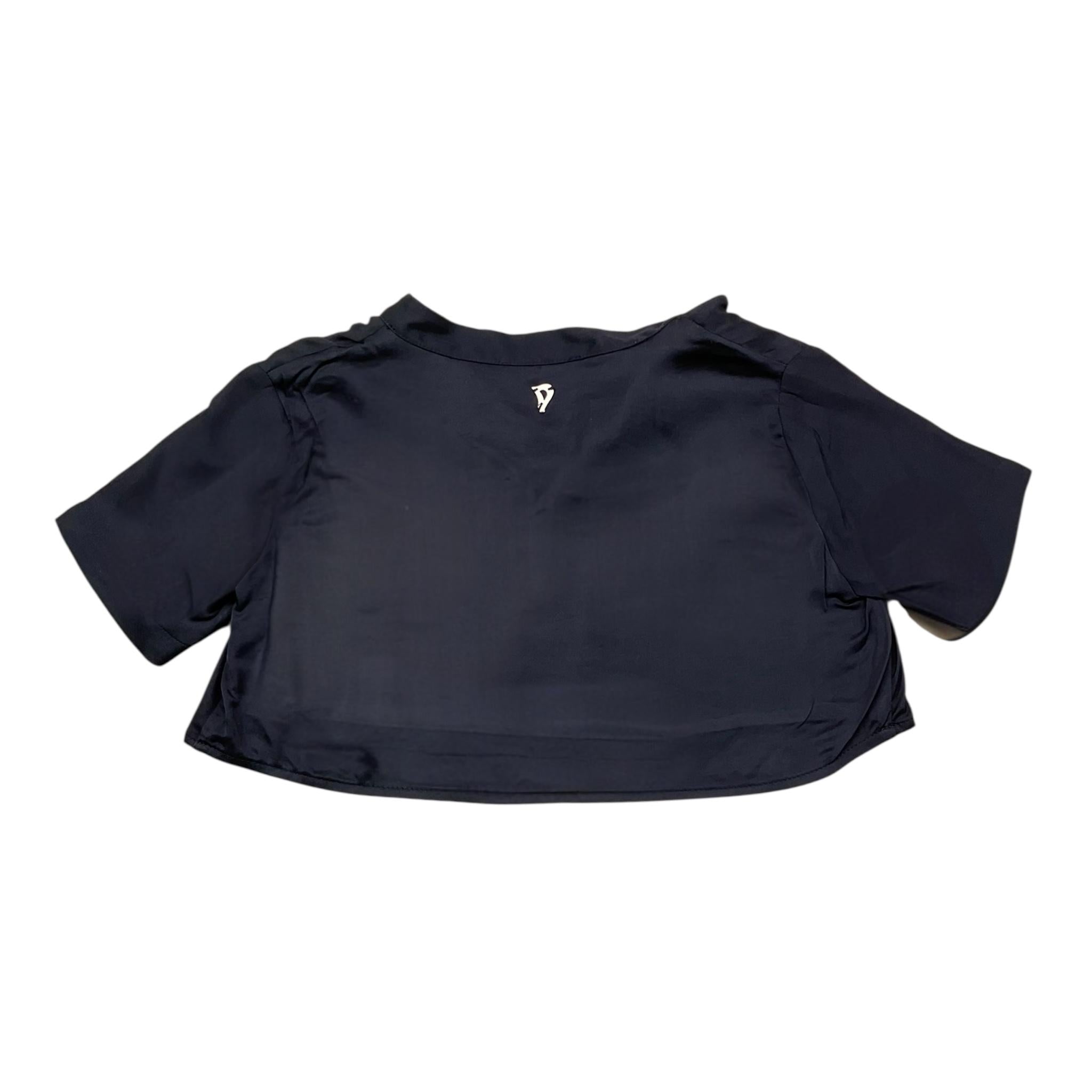 Dondup Camicia Modello Crop Tinta Unita Mezza Manica per Bambina DFCA038 BLU DONDUP 