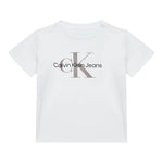 Calvin Klein T-Shirt Tinta Unita con Logo per Neonato IN0IN00011 BIANCO CALVIN KLEIN 