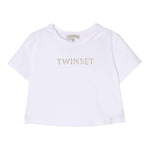 Twinset T-Shirt Girocollo Tinta Unita con Stampa per Bambina 251GJ2484 BIANCO TWINSET 