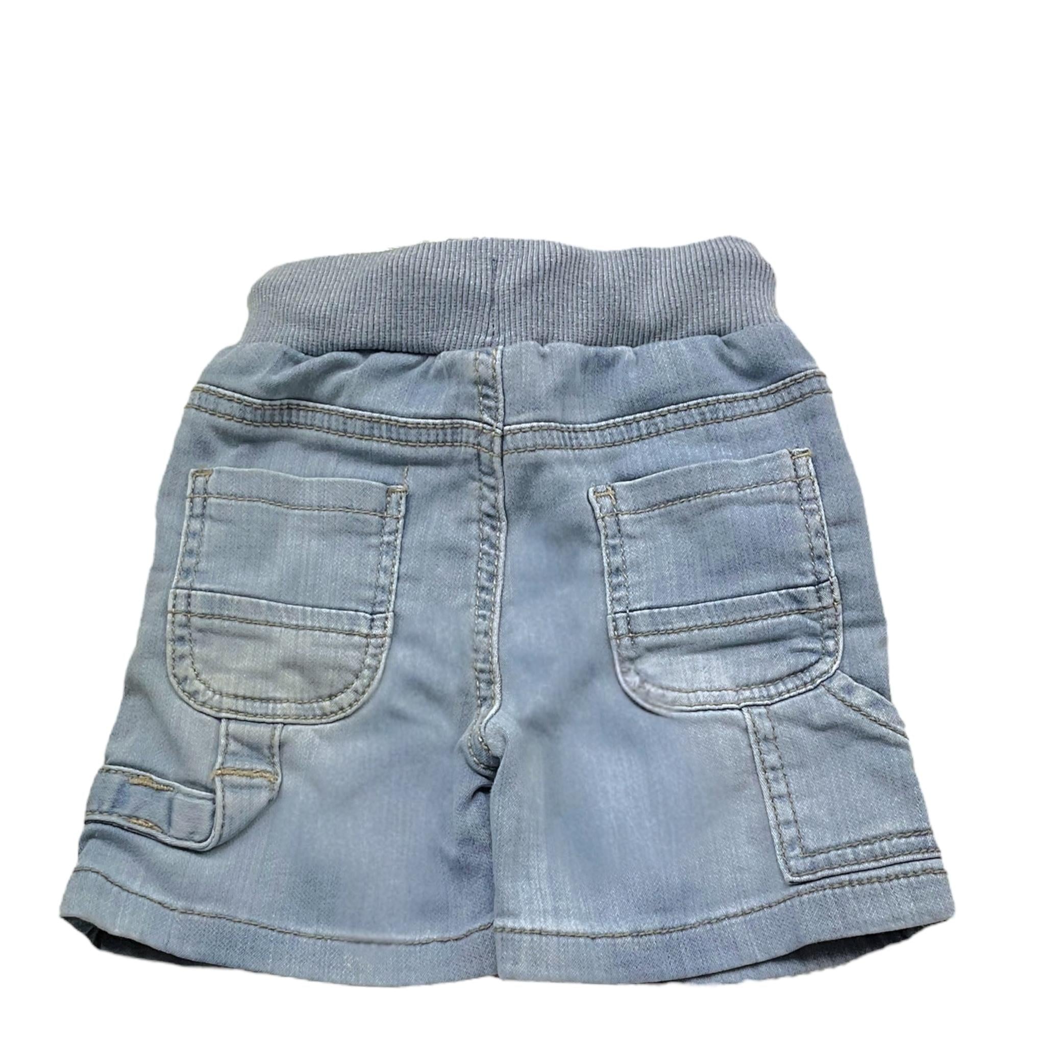 Sarabanda Bermuda In Denim Tinta Unita con Elastico In Vita per Bambino 0B120 AZZURRO SARABANDA 