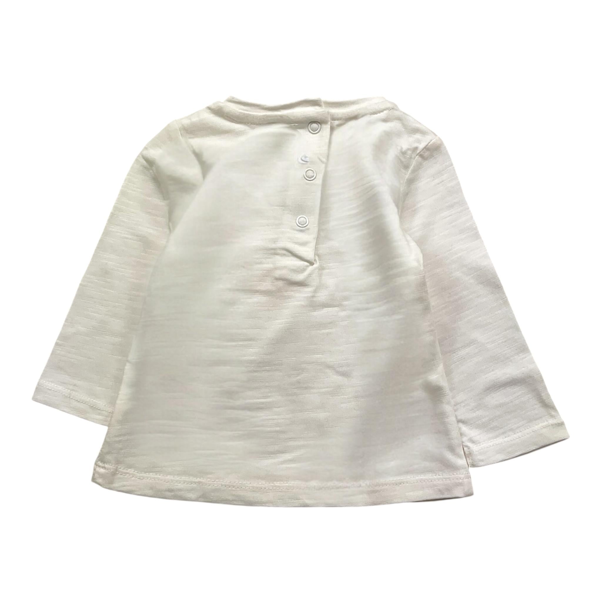 MINI BANDA shirt girocollo tinta unita con stampa Bianco per Neonata 36736 BIANCO MINI BANDA 