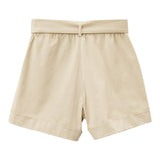 Twinset Short Tinta Unita Con Cintura E Elastico In Vita Sabbia Per Bambina