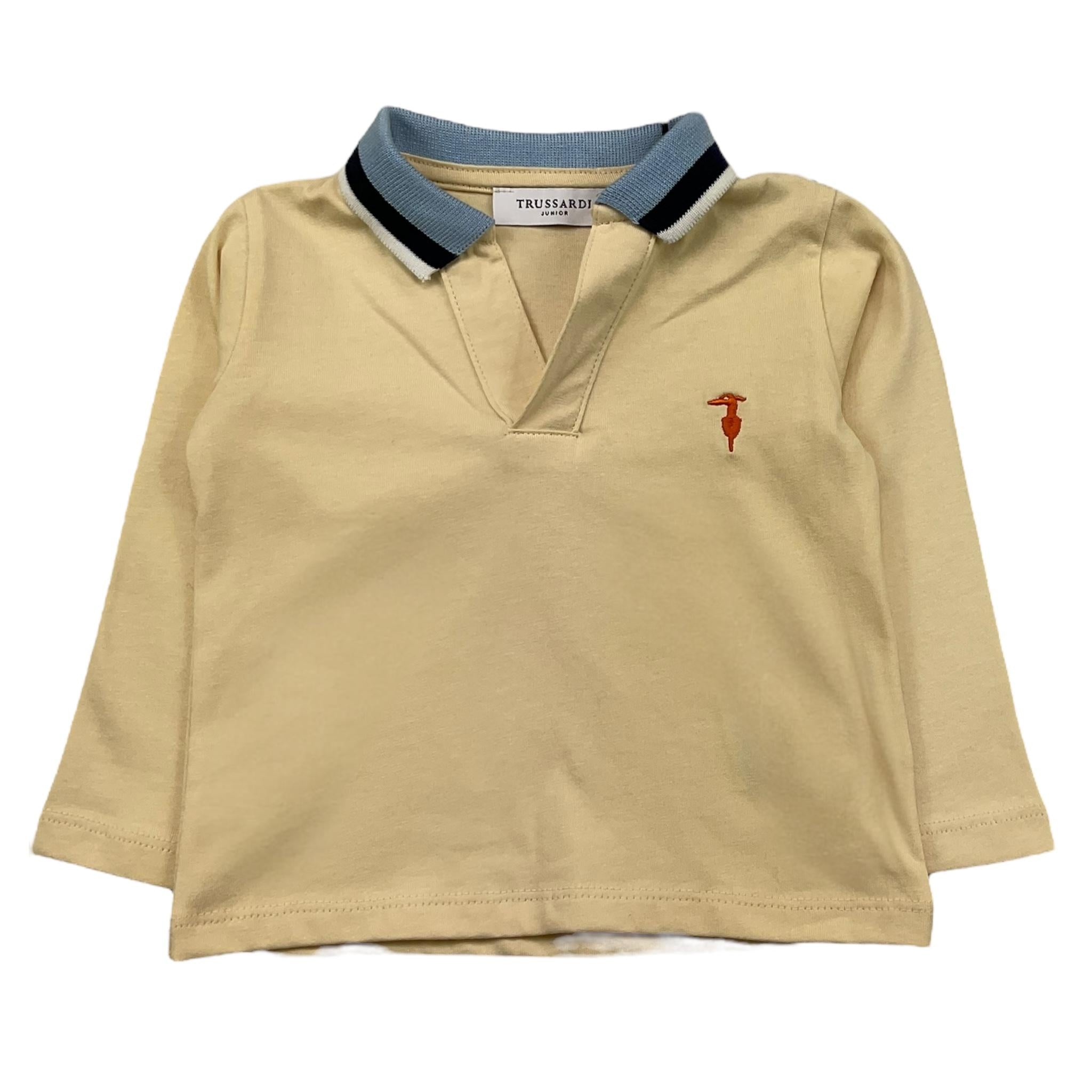TRUSSARDI polo manica lunga tinta unita Panna per Neonato TIA25107PO PANNA TRUSSARDI 