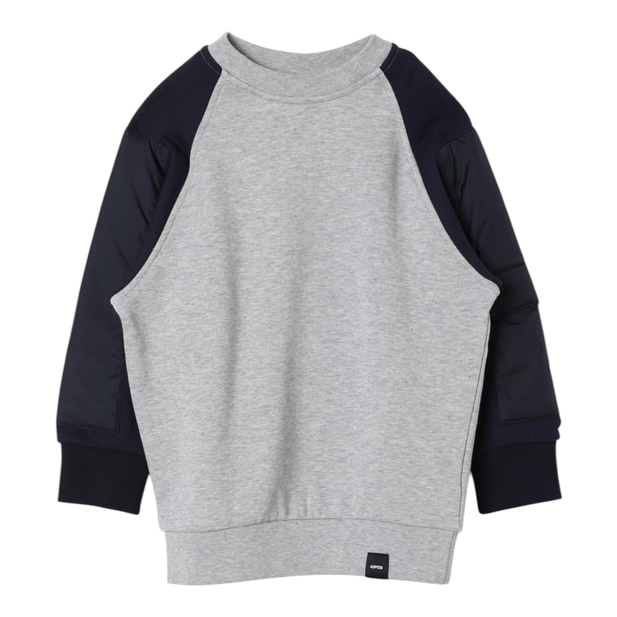 ASPESI felpa bicolore con maniche in contrasto Grigio/blu per Bambino F24039MFM0123 GRIGIO/BLU ASPESI 