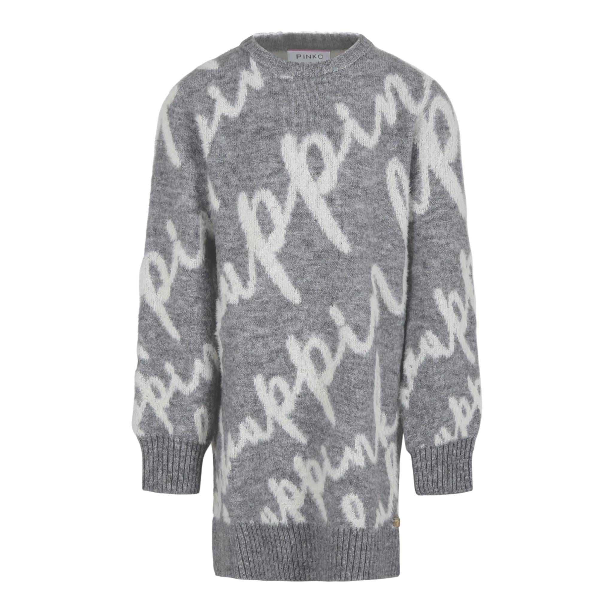 PINKO abito in maglia logato girocollo Grigio per Bambina F4PIJGDR047 GRIGIO PINKO 