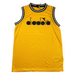Diadora Canotta Girocollo Tinta Unita Con Stampa Logo Giallo Ocra Per Bambino