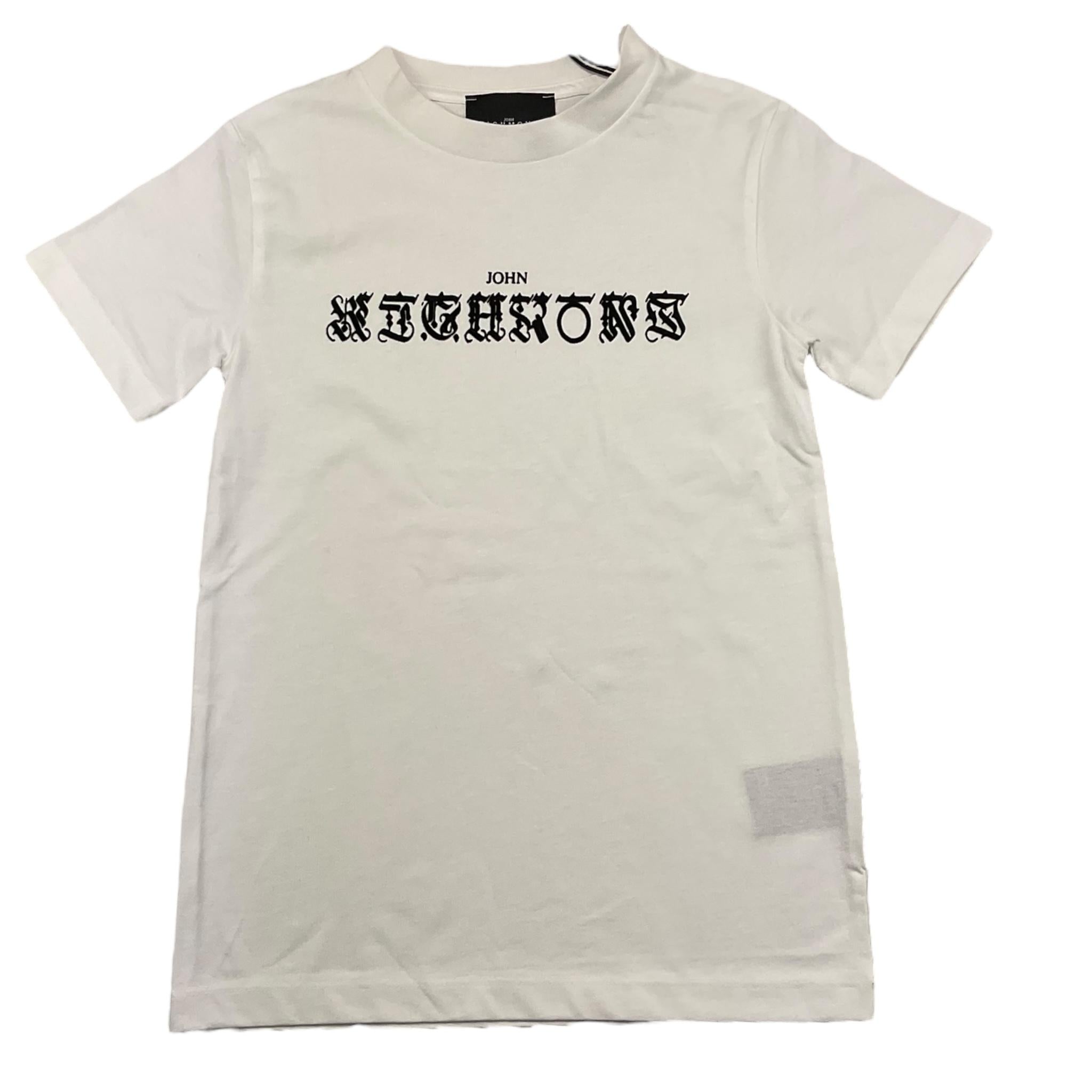 JOHN RICHMOND t-shirt girocollo tinta unita con stampa in contrasto Bianco per Bambino RBA25038TS BIANCO JOHN RICHMOND 
