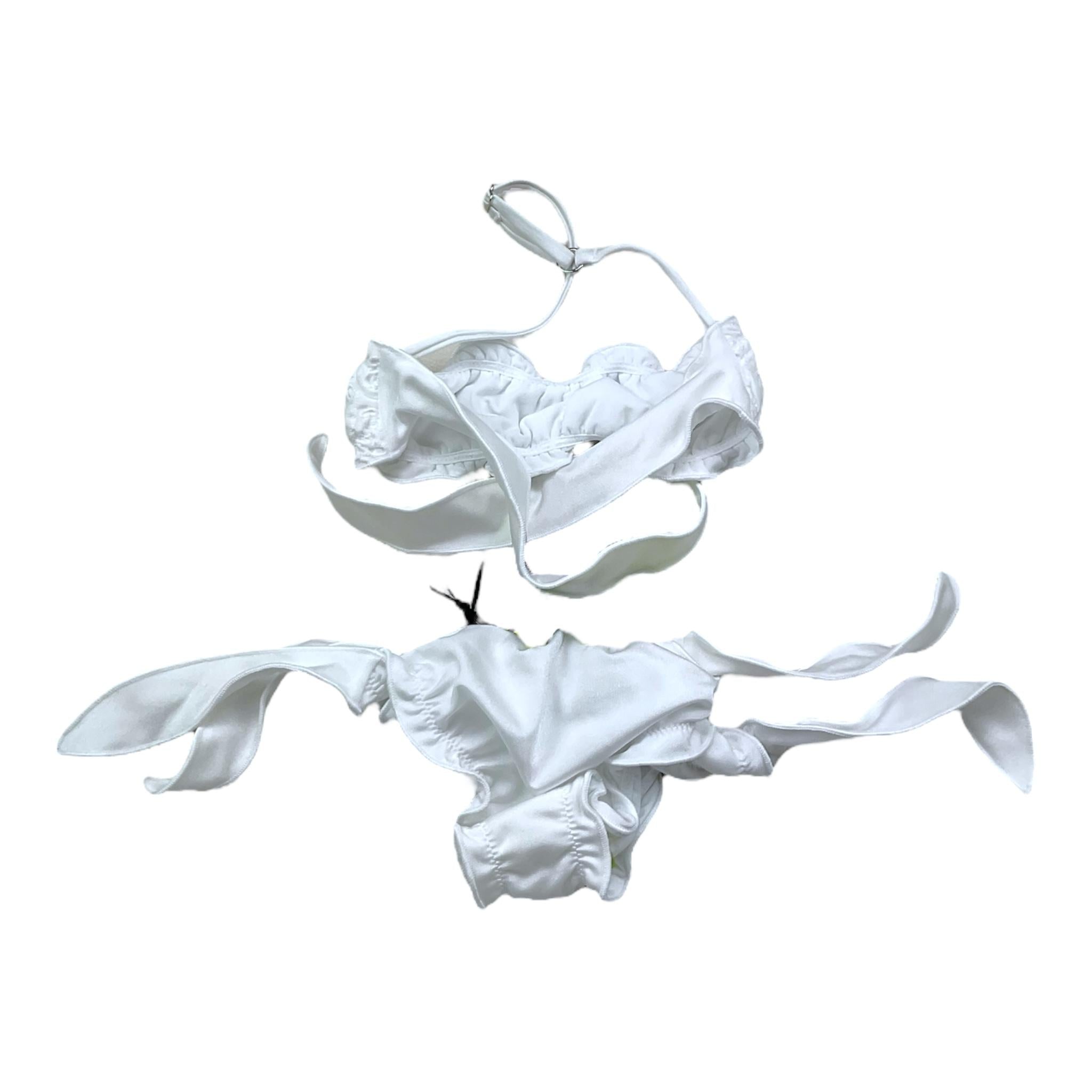 4Giveness Costume 2 Pezzi Fascia-Slip Traforato per Bambina FGBG3952 BIANCO 4GIVENESS 