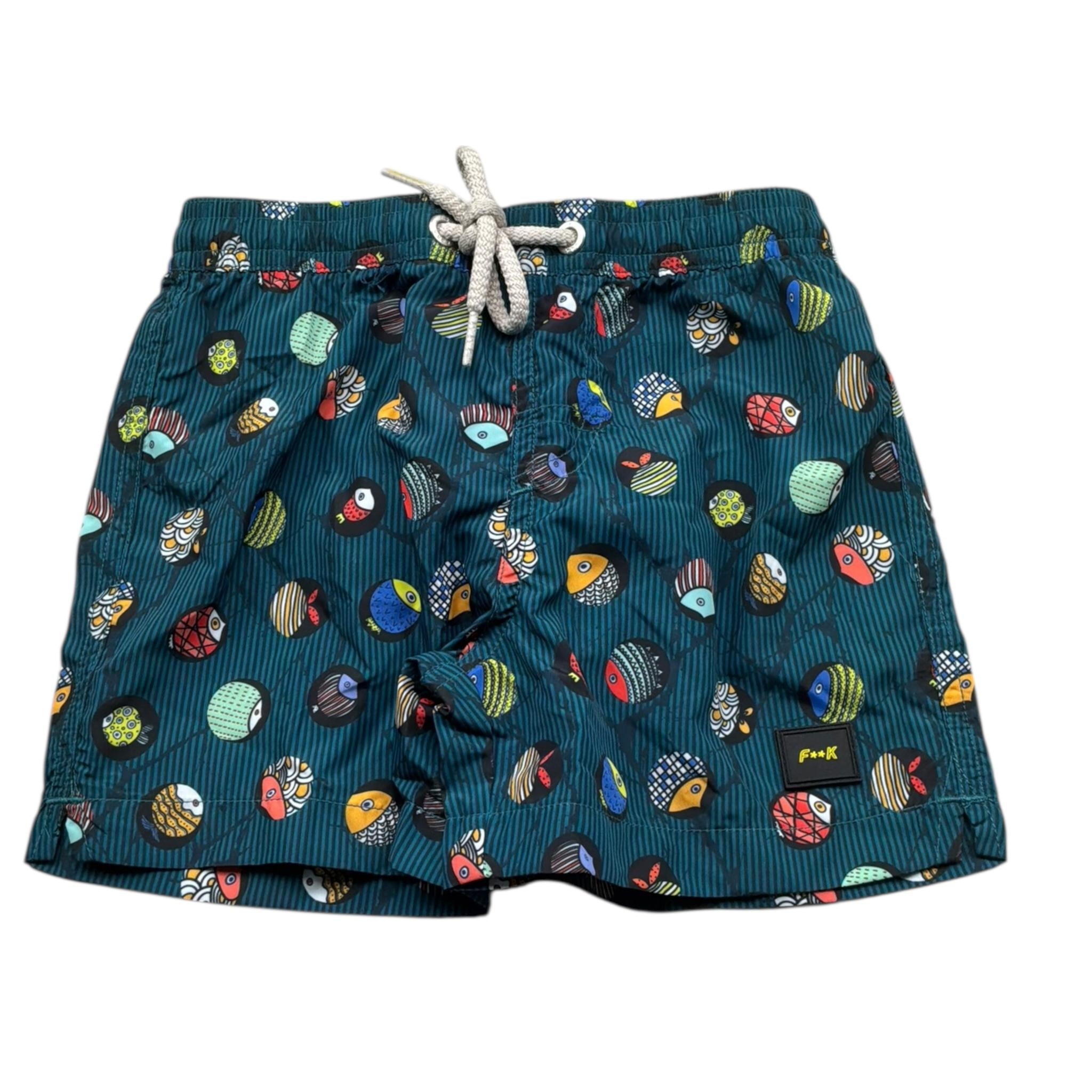 F**K Costume Modello Bermuda Tinta Unita con Fantasia per Bambino FJ25J04BA30X21 VERDE F**K 