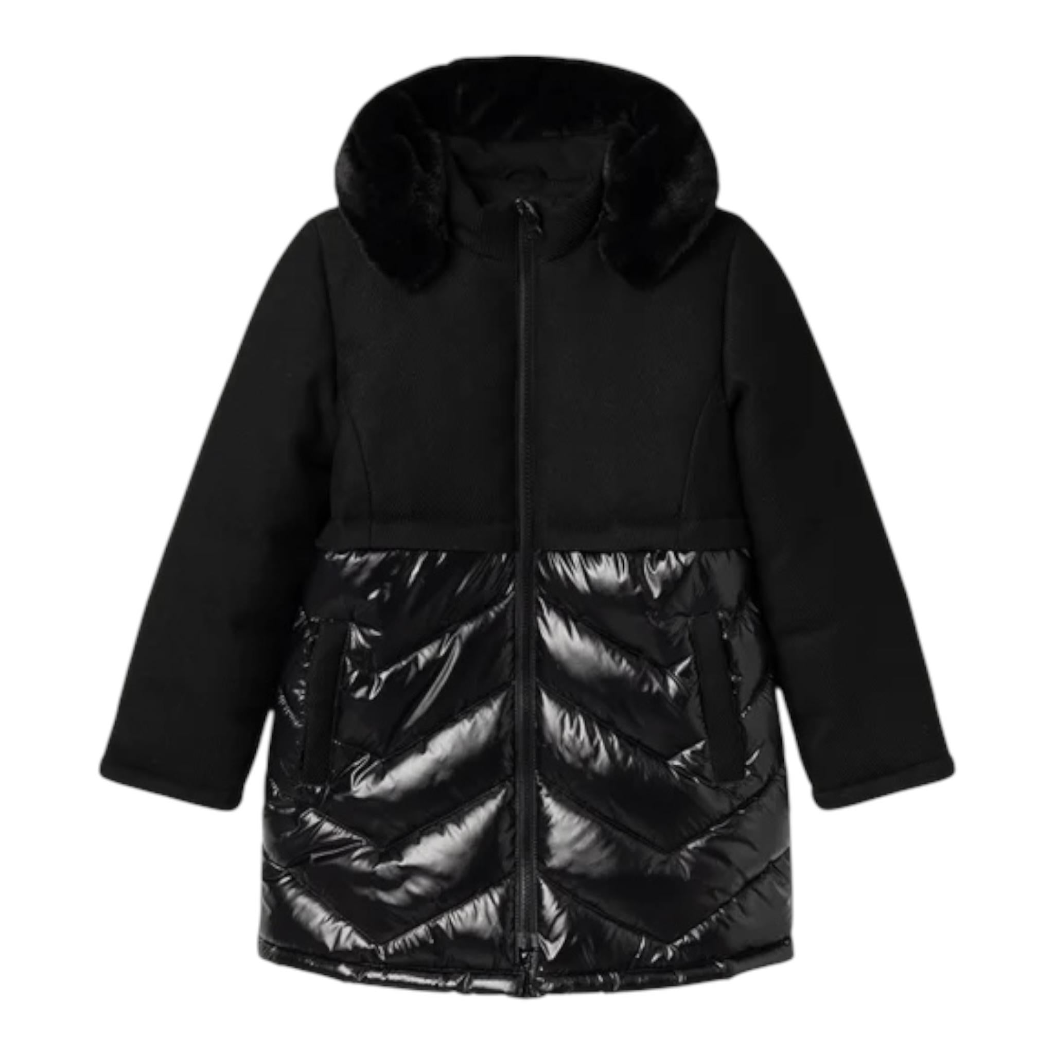 NAME IT cappotto tinta unita con zip e cappuccio Nero per Bambina 132333961 NERO NAME IT 