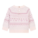 CARRE'MENT BEAU maglia girocollo tinta unita con ricami Rosa per Neonata Y30219 ROSA CARRE'MENT BEAU 
