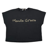 Manila Grace Canotta Tinta Unita con Stampa per Bambina 250TMJS25X NERO MANILA GRACE 