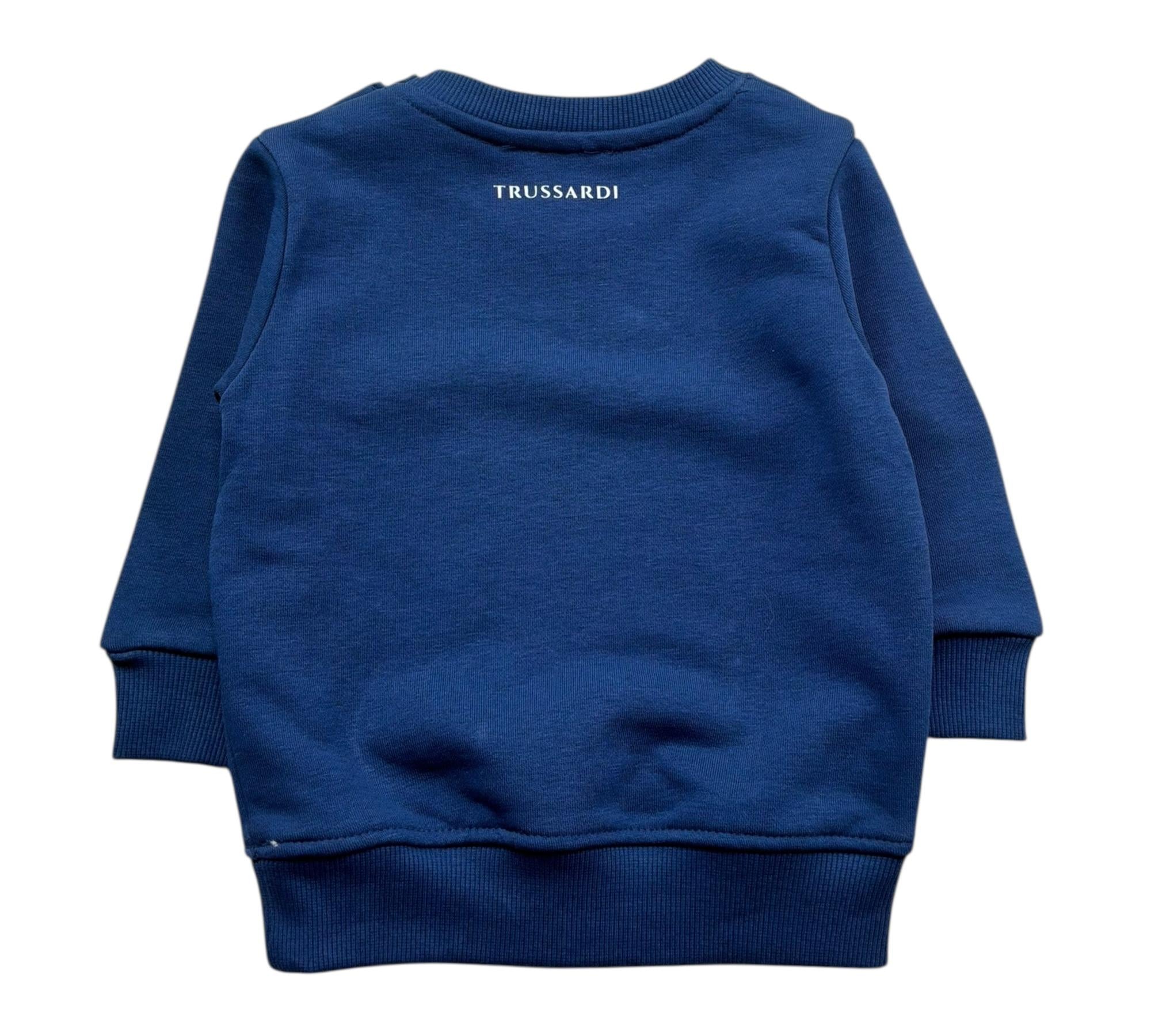 Trussardi Felpa Chiusa Girocollo Tinta Unita con Logo per Neonato TIP26001FE BLU TRUSSARDI 