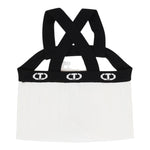 Twinset Top Bicolore con Logo per Bambina 251GJ3QW2 BIANCO/NERO TWINSET 